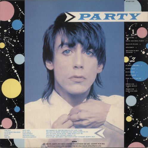 Iggy Pop Party vinyl LP album (LP record) UK IGGLPPA401598