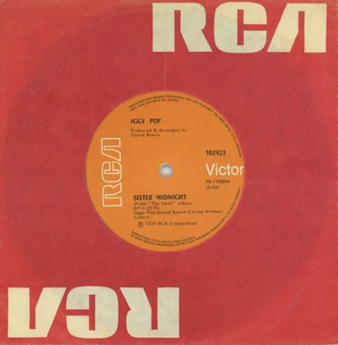 Iggy Pop Sister Midnight 7" vinyl single (7 inch record / 45) Australian IGG07SI389456
