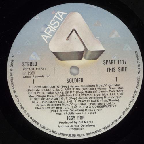 Iggy Pop Soldier vinyl LP album (LP record) UK IGGLPSO336863