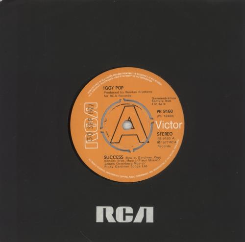 Iggy Pop Success - A-Label 7" vinyl single (7 inch record / 45) UK IGG07SU855253