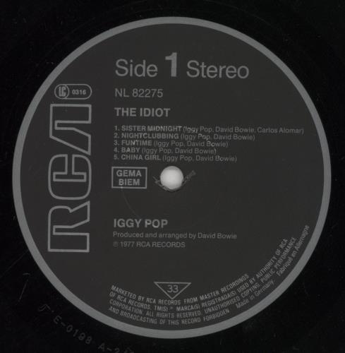 Iggy Pop The Idiot vinyl LP album (LP record) German IGGLPTH798696