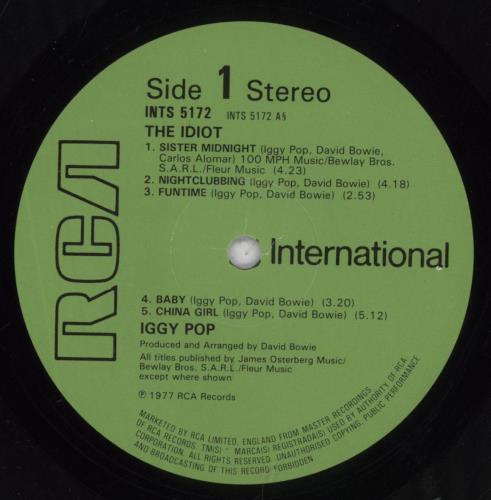 Iggy Pop The Idiot vinyl LP album (LP record) UK IGGLPTH846513