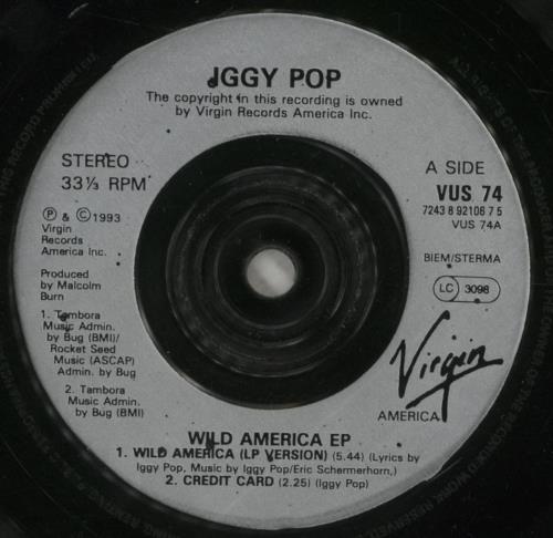 Iggy Pop Wild America 7" vinyl single (7 inch record / 45) UK IGG07WI177517