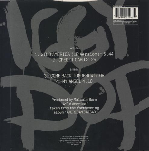 Iggy Pop Wild America 7" vinyl single (7 inch record / 45) UK IGG07WI177517