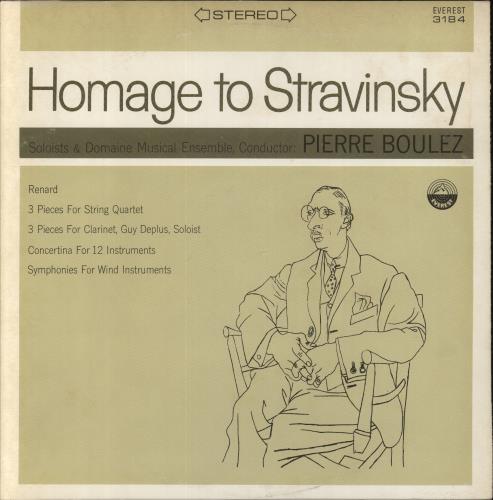 Igor Stravinsky Homage To Stravinsky vinyl LP album (LP record) US S0ULPHO857334