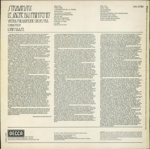Igor Stravinsky Le Sacre Du Printemps - Test Pressing vinyl LP album (LP record) UK S0ULPLE797282