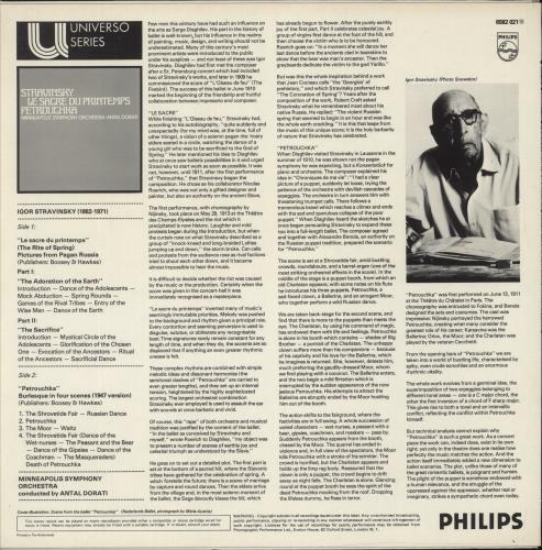 Igor Stravinsky Le Sacre Du Printemps  Petrouchka vinyl LP album (LP record) UK S0ULPLE875218