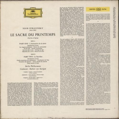 Igor Stravinsky Le Sacre Du Printemps vinyl LP album (LP record) UK S0ULPLE877315