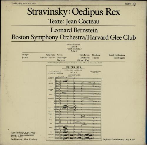 Igor Stravinsky Oedipus Rex vinyl LP album (LP record) UK S0ULPOE764692