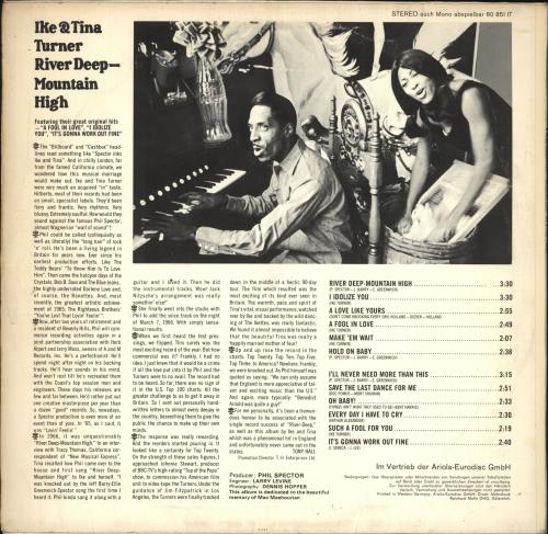 Ike & Tina Turner River Deep - Mountain High vinyl LP album (LP record) German I&TLPRI718769