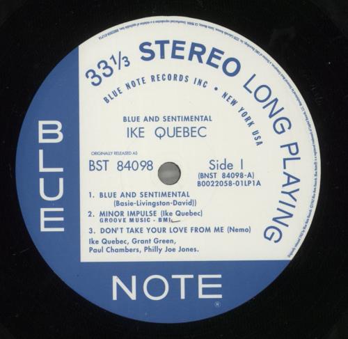 Ike Quebec Blue And Sentimental - 180gm Vinyl vinyl LP album (LP record) US IKQLPBL880933