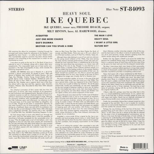 Ike Quebec Heavy Soul: Remastered - 180 Gram Vinyl + Opened Shrink vinyl LP album (LP record) UK IKQLPHE882053