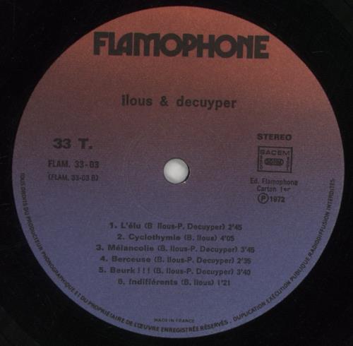 Ilous & Decuyper Ilous & Decuyper vinyl LP album (LP record) UK 5T1LPIL851421