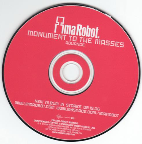 IMA Robot Monument To The Masses - Advance Promotional CD CD album (CDLP) US I/RCDMO373805