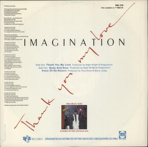 Imagination Thank You My Love 12" vinyl single (12 inch record / Maxi-single) UK IMA12TH192732
