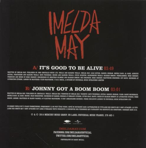Imelda May It's Good To Be Alive // Johnny Got A Boom Boom 7" vinyl single (7 inch record / 45) French IM-07IT850941