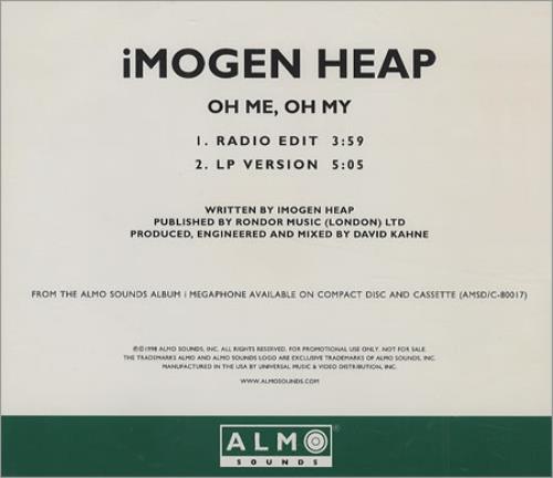 Imogen Heap Oh Me, Oh My CD single (CD5 / 5") US IHPC5OH414625