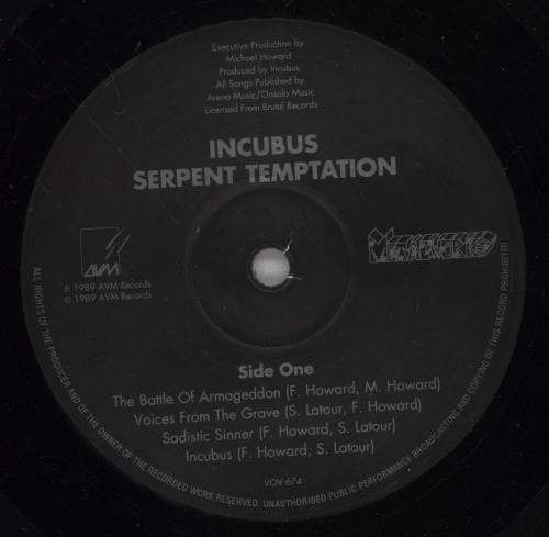 Incubus (Metal) Serpent Temptation - VG vinyl LP album (LP record) UK 94TLPSE887866