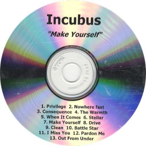 Incubus Make Yourself CD-R acetate Canadian IUUCRMA222362