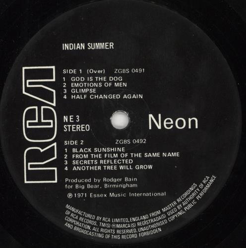 Indian Summer Indian Summer - EX vinyl LP album (LP record) UK IBNLPIN460007