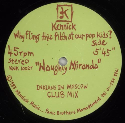 Indians In Moscow Naughty Miranda - Picture sleeve 12" vinyl single (12 inch record / Maxi-single) UK IOD12NA795388