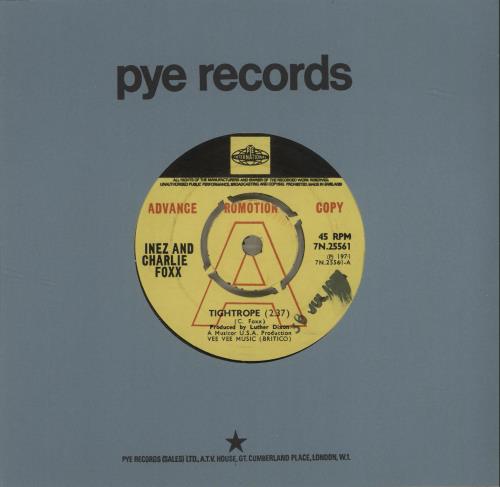 Inez & Charlie Foxx Tightrope 7" vinyl single (7 inch record / 45) UK IB807TI683006