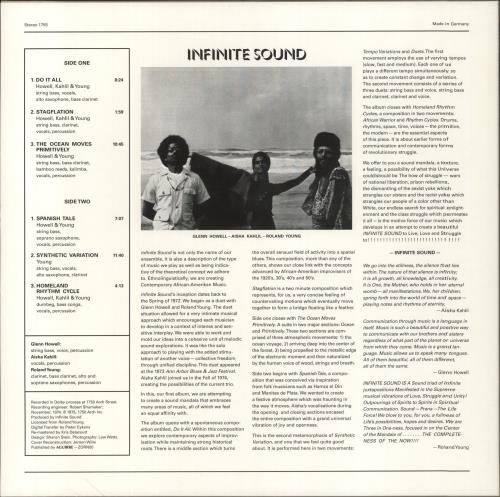 Infinite Sound Contemporary African-Amerikan Music vinyl LP album (LP record) Belgian 8P7LPCO854325