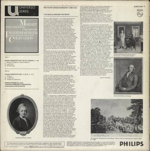 Ingrid Haebler Mozart: Piano Concertos, K491 and K.413 vinyl LP album (LP record) Dutch QN4LPMO856776