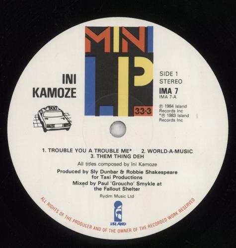 Ini Kamoze Ini Kamoze vinyl LP album (LP record) UK INILPIN712698