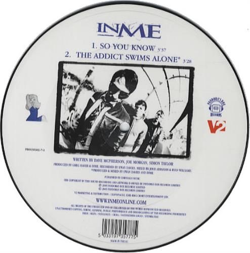 InMe So You Know 7" vinyl picture disc (7 inch picture disc single) UK I-M7PSO338245