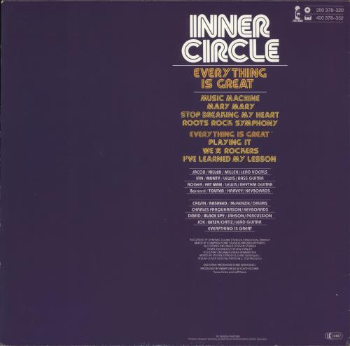 Inner Circle Everything Is Great vinyl LP album (LP record) German IC2LPEV727131