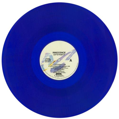 Innocence Let's Push It - Blue Vinyl 12" vinyl single (12 inch record / Maxi-single) US NNI12LE859968