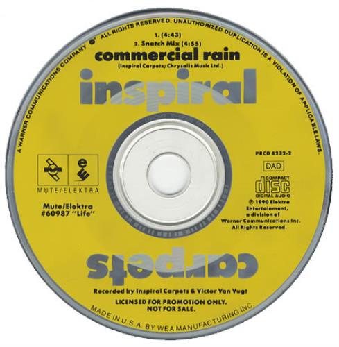 Inspiral Carpets Commercial Rain CD single (CD5 / 5") US INSC5CO36400
