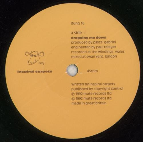 Inspiral Carpets Dragging Me Down 7" vinyl single (7 inch record / 45) UK INS07DR109961