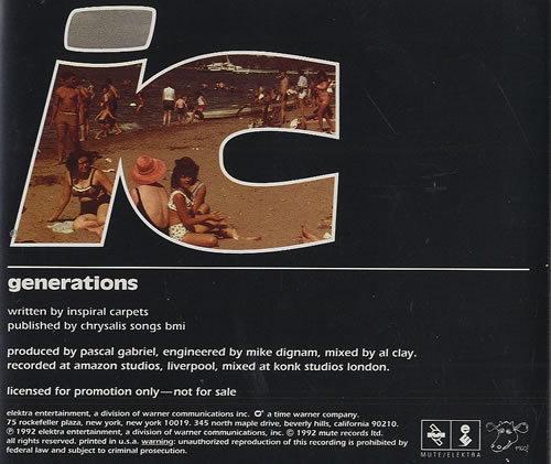 Inspiral Carpets Generations CD single (CD5 / 5") US INSC5GE30155