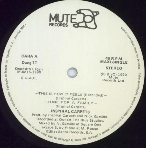Inspiral Carpets This Is How It Feels 12" vinyl single (12 inch record / Maxi-single) Spanish INS12TH817854