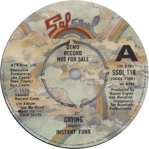 Instant Funk Crying - A Label 7" vinyl single (7 inch record / 45) UK IO107CR750182