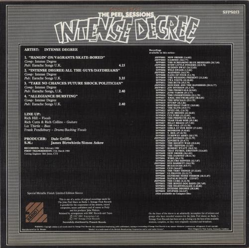 Intense Degree The Peel Sessions 12" vinyl single (12 inch record / Maxi-single) UK IOX12TH594840