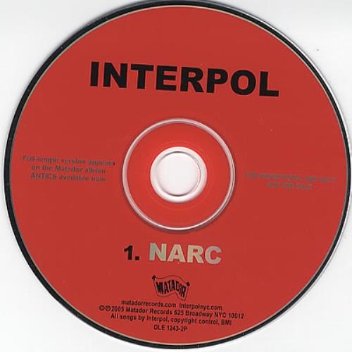 Interpol Narc CD single (CD5 / 5") US ITPC5NA371304