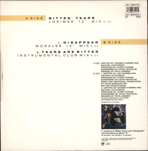 Inxs Bitter Tears 12" vinyl single (12 inch record / Maxi-single) UK INX12BI81298