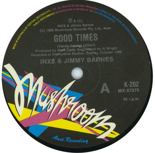 Inxs Good Times 7" vinyl single (7 inch record / 45) Australian INX07GO26887