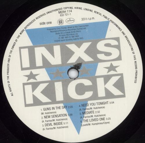 Inxs Kick - Red Hype Sticker vinyl LP album (LP record) UK INXLPKI734377