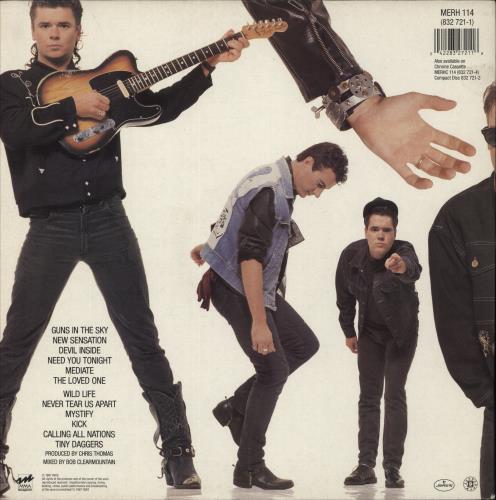 Inxs Kick - Red Hype Sticker vinyl LP album (LP record) UK INXLPKI734377