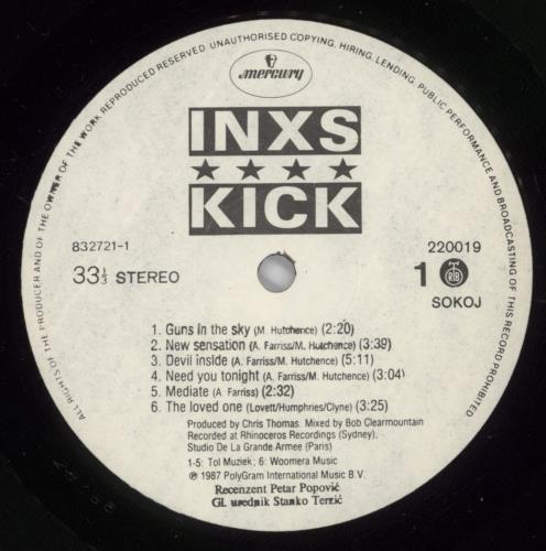 Inxs Kick vinyl LP album (LP record) Yugoslavian INXLPKI890299