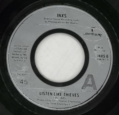 Inxs Listen Like Thieves 7" vinyl single (7 inch record / 45) UK INX07LI19810