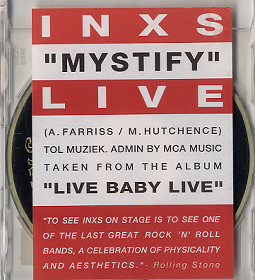Inxs Mystify - Live Baby Live CD single (CD5 / 5") UK INXC5MY06727
