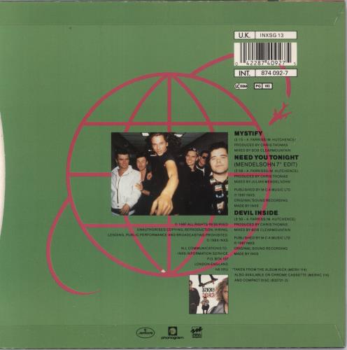 Inxs Mystify 7" vinyl single (7 inch record / 45) UK INX07MY691615