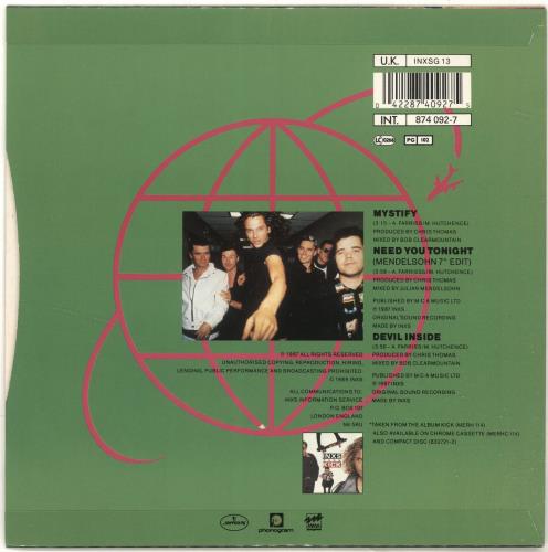 Inxs Mystify 7" vinyl single (7 inch record / 45) UK INX07MY691615