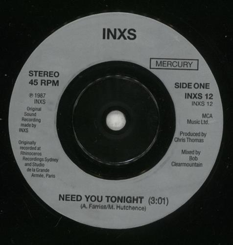 Inxs Need You Tonight - Injection 7" vinyl single (7 inch record / 45) UK INX07NE224358