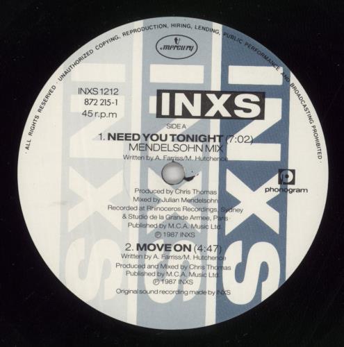 Inxs Need You Tonight 12" vinyl single (12 inch record / Maxi-single) UK INX12NE14154